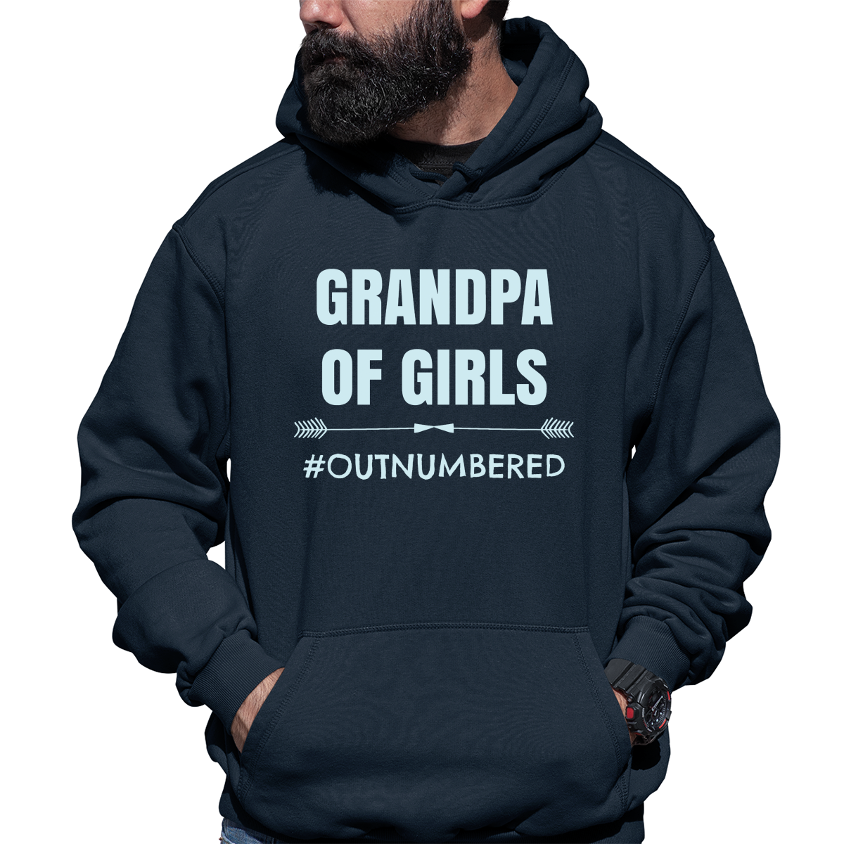 Grandpa of Girls Unisex Hoodie | Navy