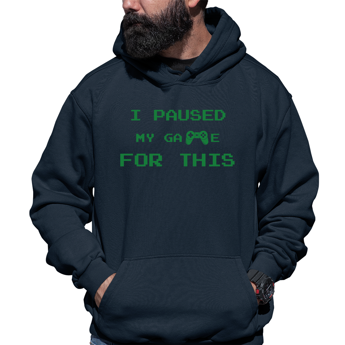 I Paused My Game For This Unisex Hoodie | Navy