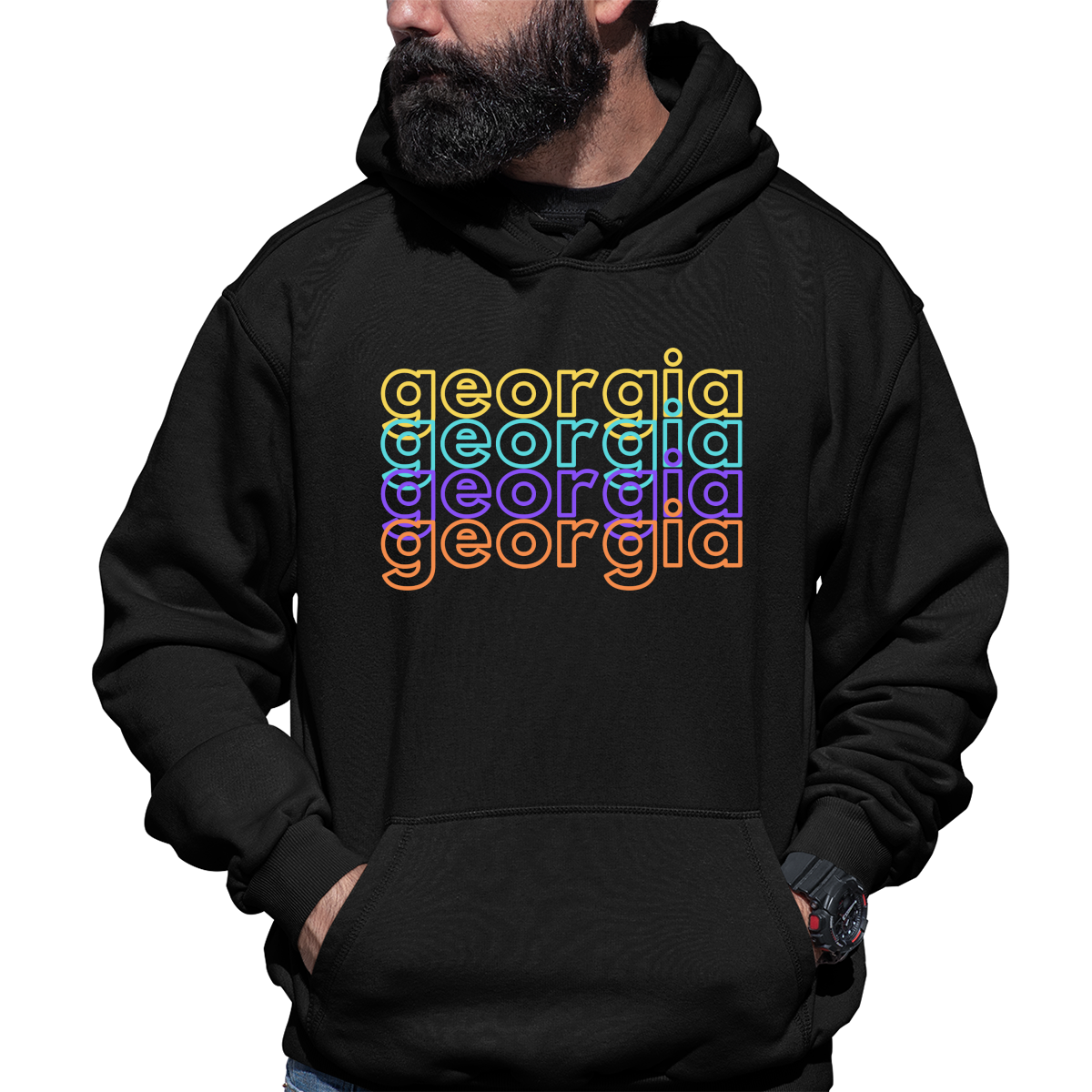 Georgia Unisex Hoodie | Black