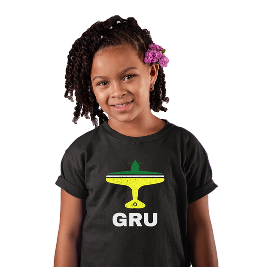 Fly Sao Paulo GRU Airport Kids T-shirt | Black