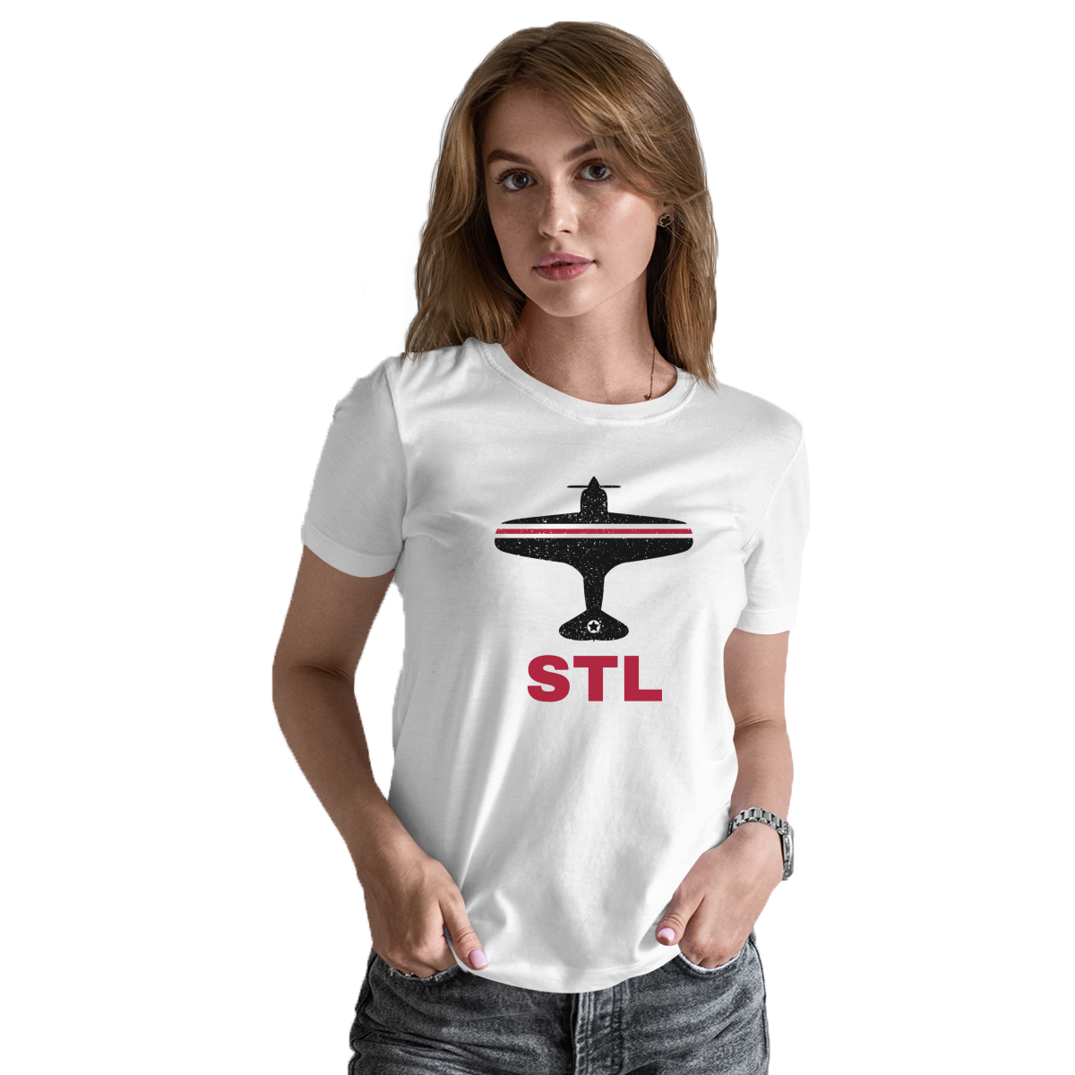 Fly St. Louis STL Airport Women's T-shirt | White