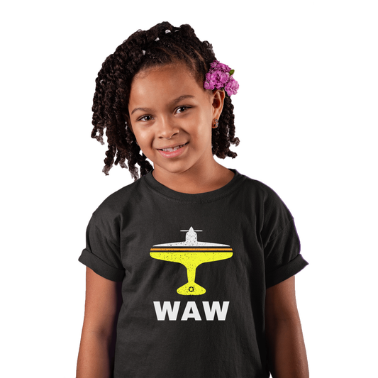 Fly Warsaw WAW Airport Kids T-shirt | Black