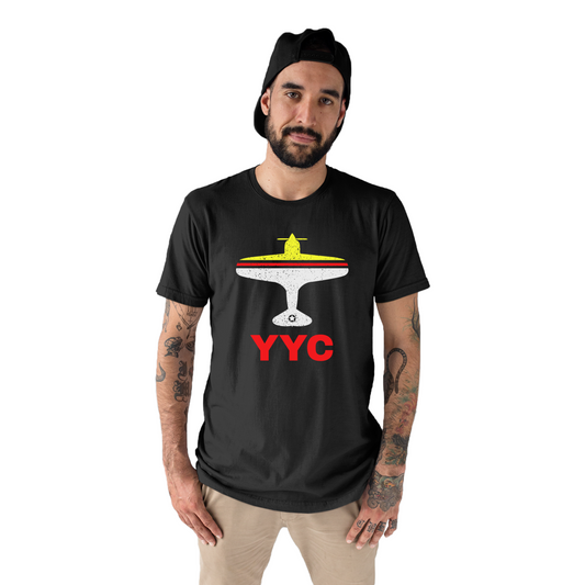 Fly Calgary YYC Airport Men's T-shirt | Black