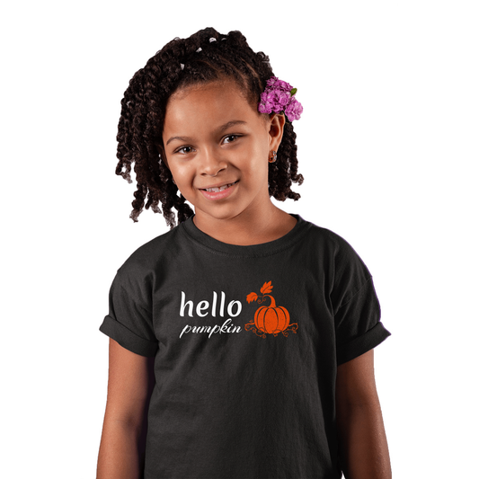 Hello Pumpkin Kids T-shirt | Black