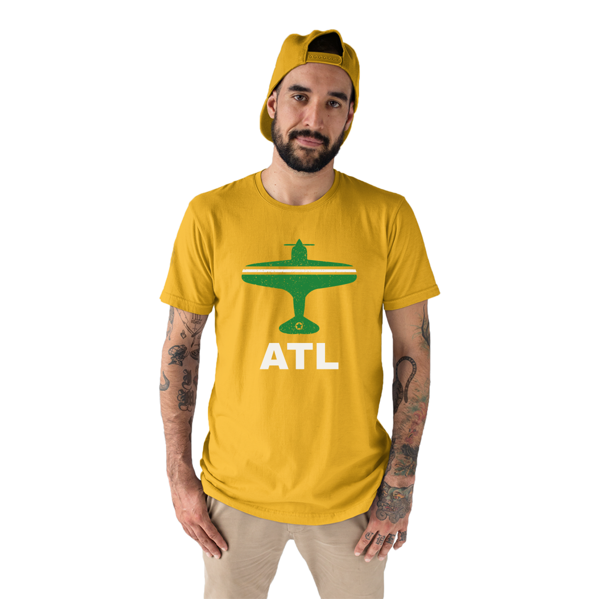 Fly Atlanta ATL Airport Men's T-shirt | Yellow