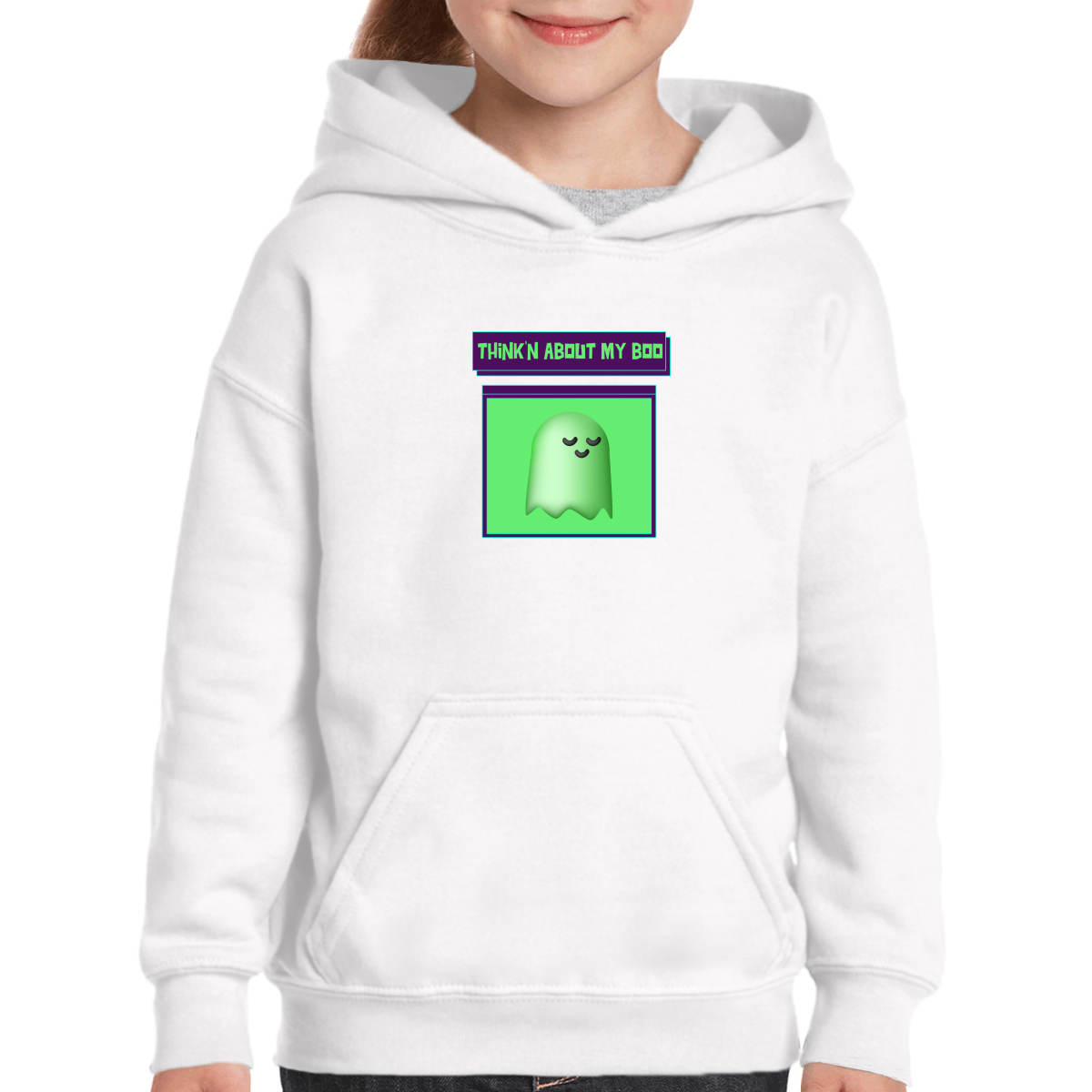 Think'n About My Boo Kids Hoodie | White