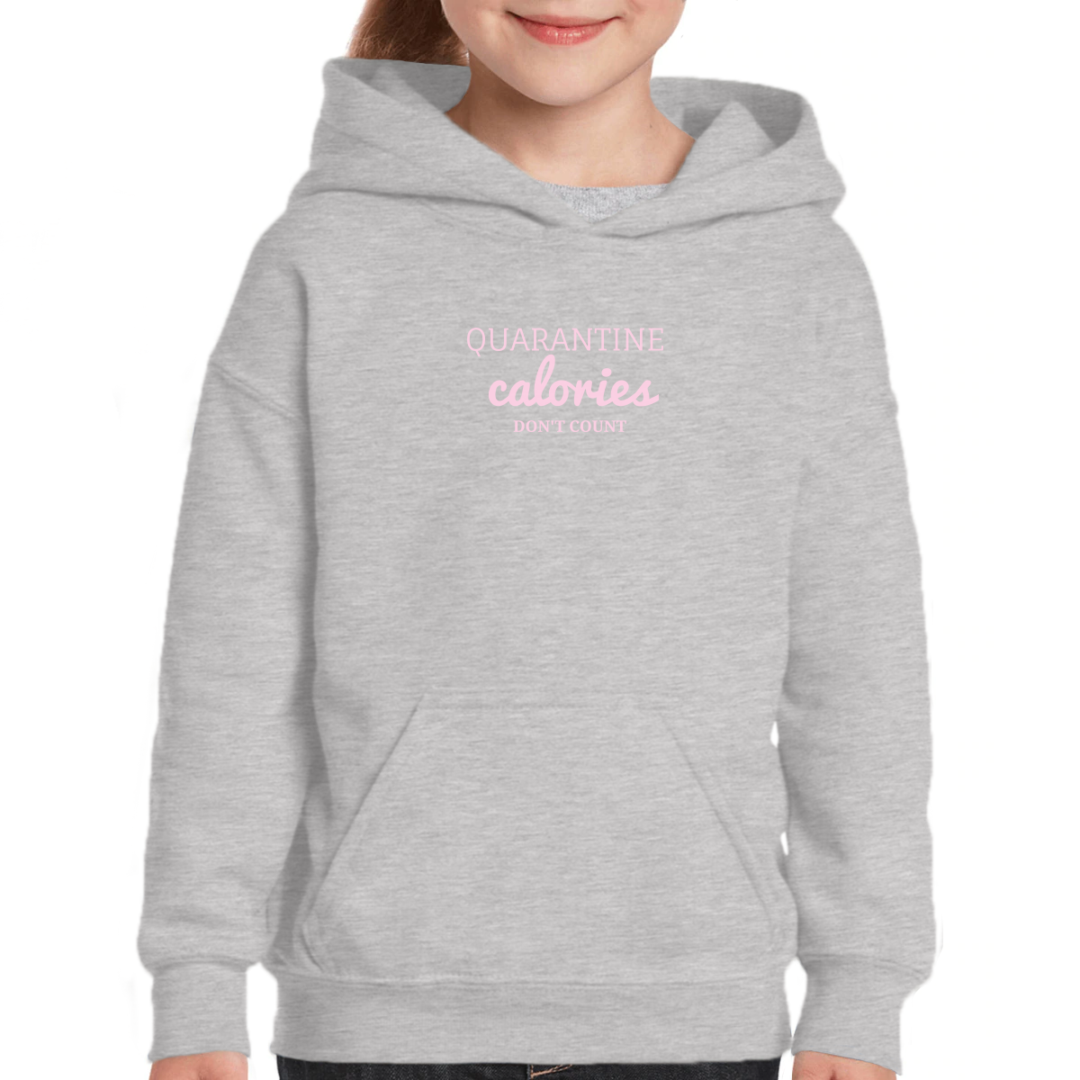 Quarantine Calories  Kids Hoodie | Gray