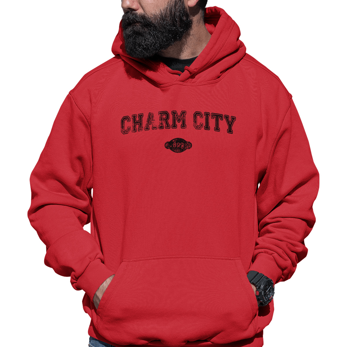 Charm City 1729 Represent Unisex Hoodie | Red