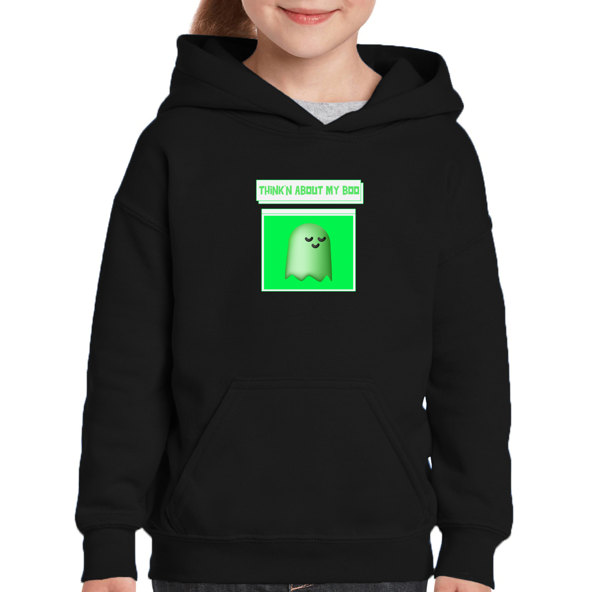 Think'n About My Boo Kids Hoodie | Black