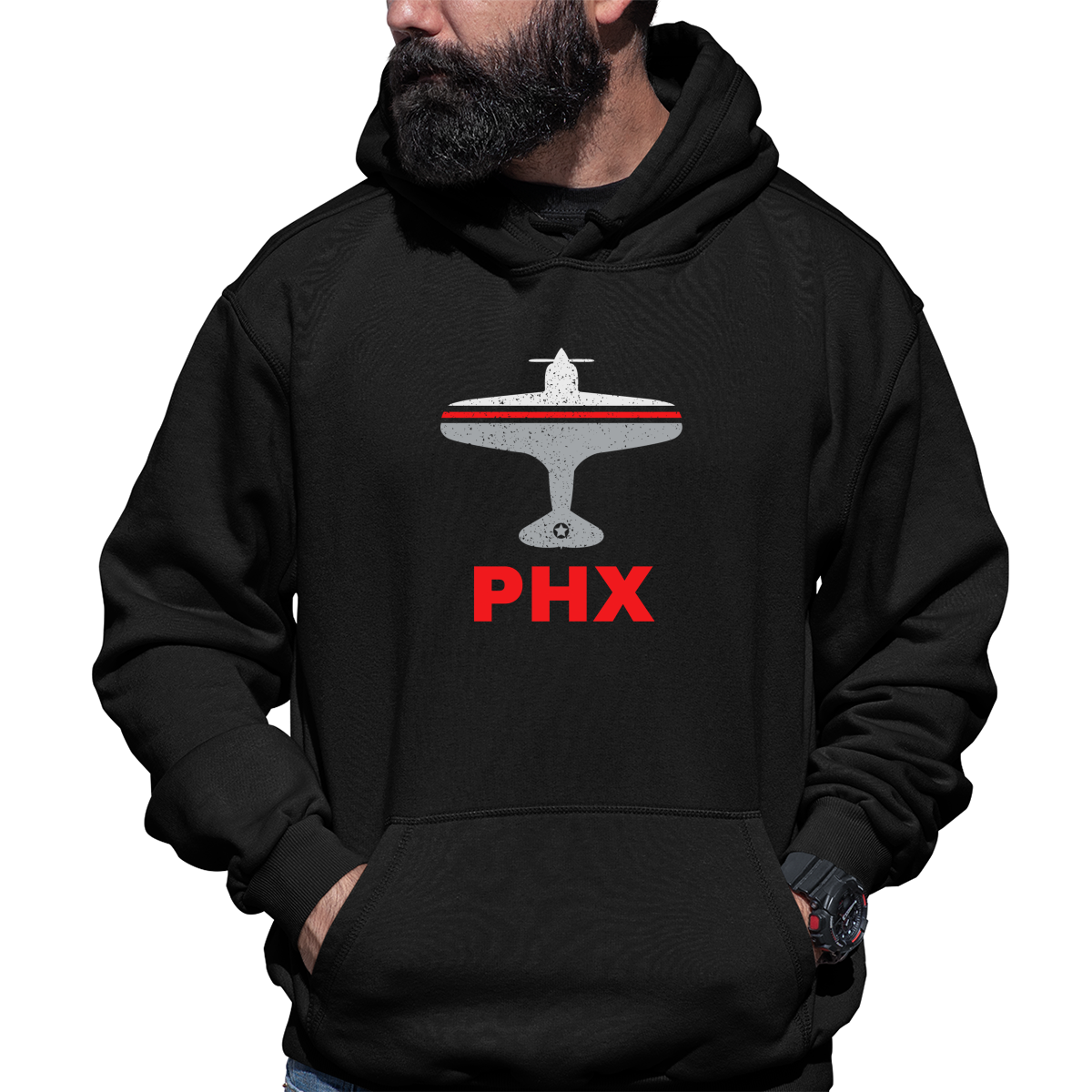 Fly Phoenix PHX Airport  Unisex Hoodie | Black