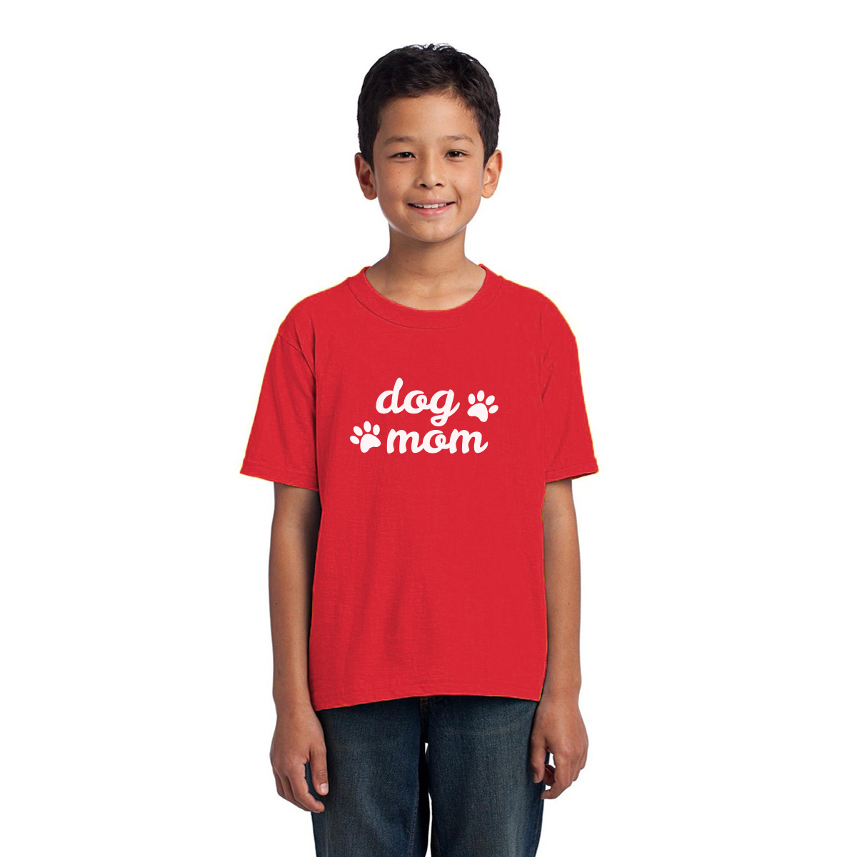 Dog Mom Kids T-shirt | Red