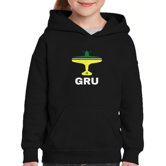 Fly Sao Paulo GRU Airport Kids Hoodie | Black