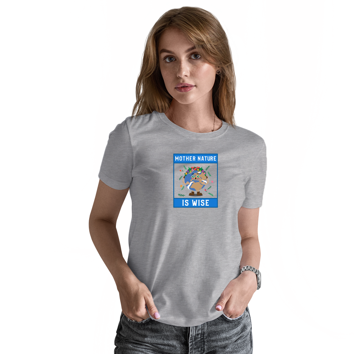 Mother Nature is Wise Women's T-shirt | Gray