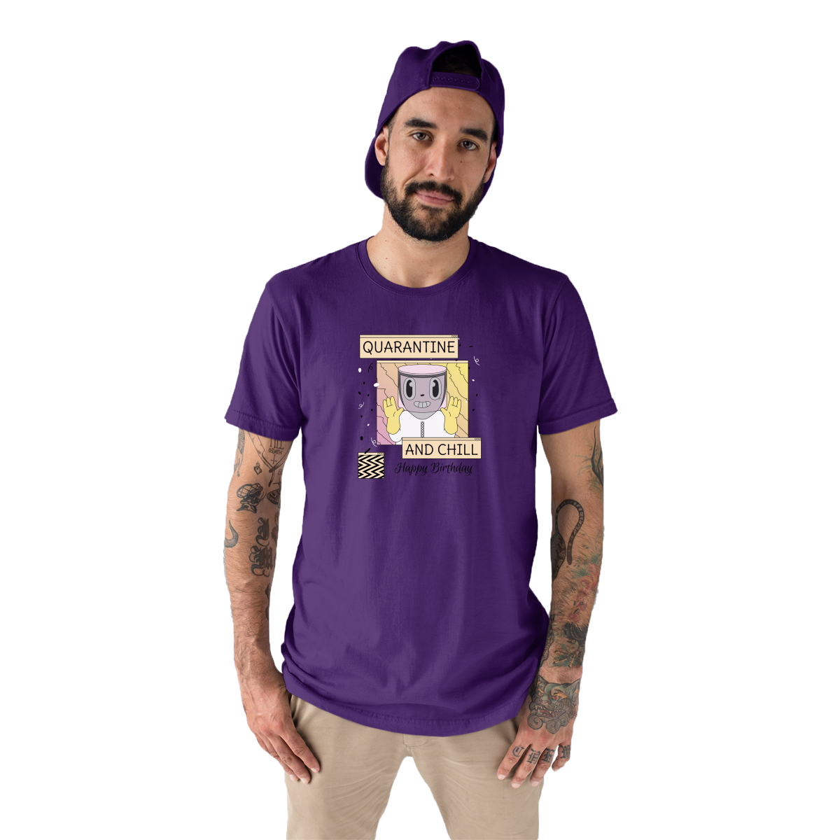 Quarantine and Chill Birthday Men's T-shirt | Purple
