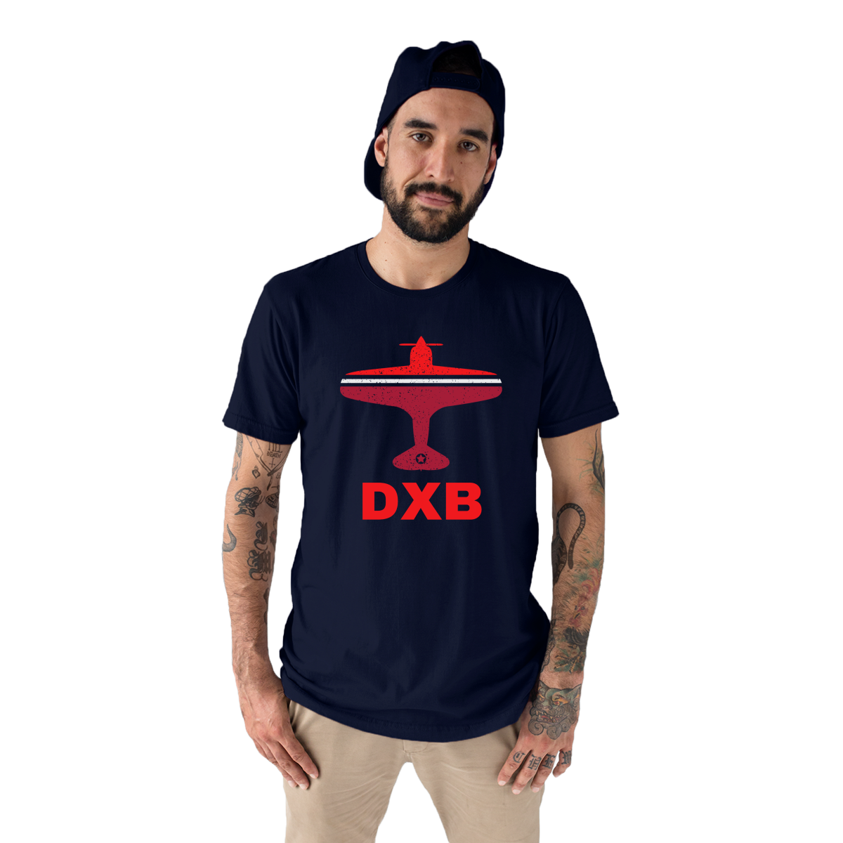 Fly Dubai DXB Airport Men's T-shirt | Navy