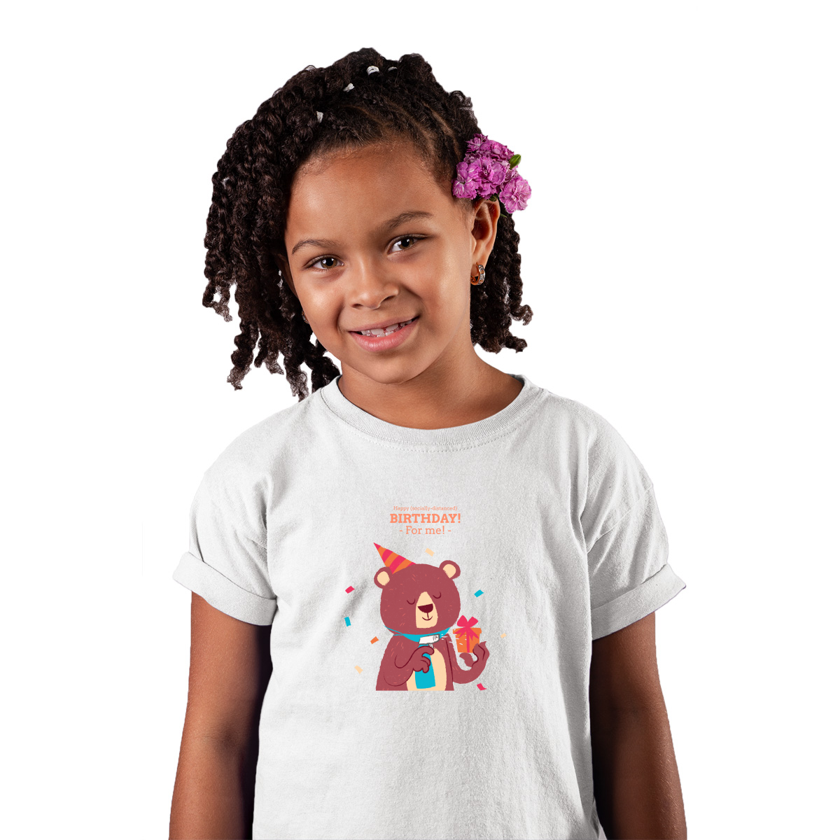 Happy (social distanced) birthday for me  Toddler T-shirt | White