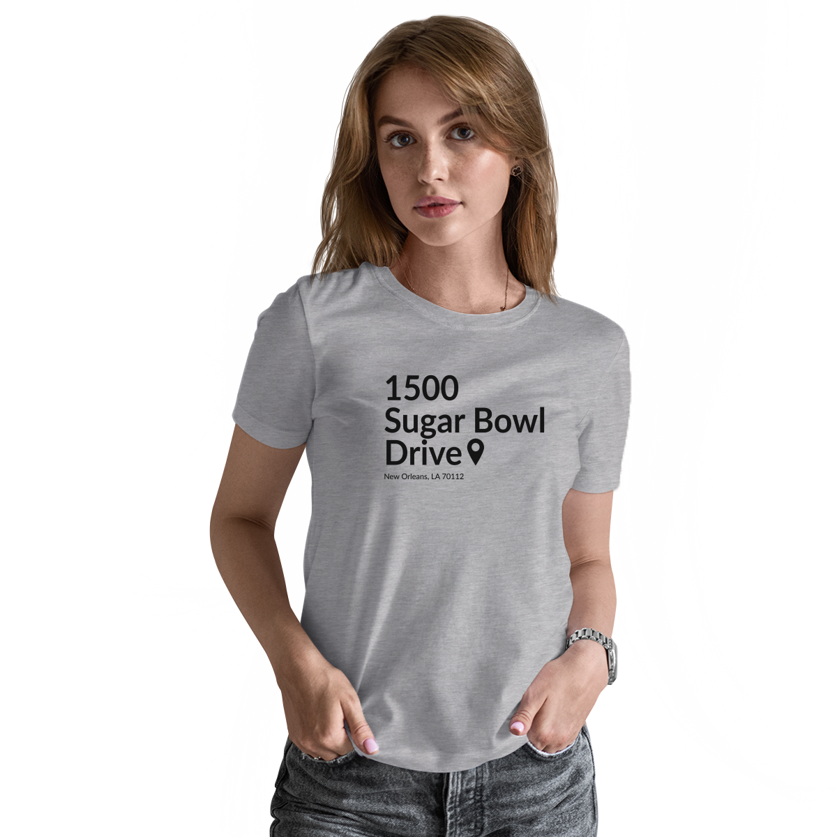 New Orleans Football Stadium Women's T-shirt | Gray