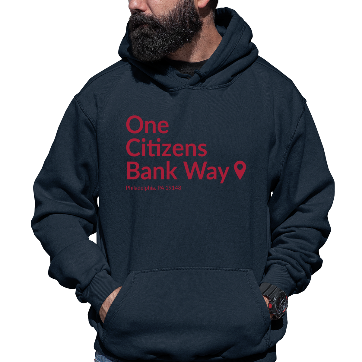 Philly Baseball Stadium Unisex Hoodie | Navy