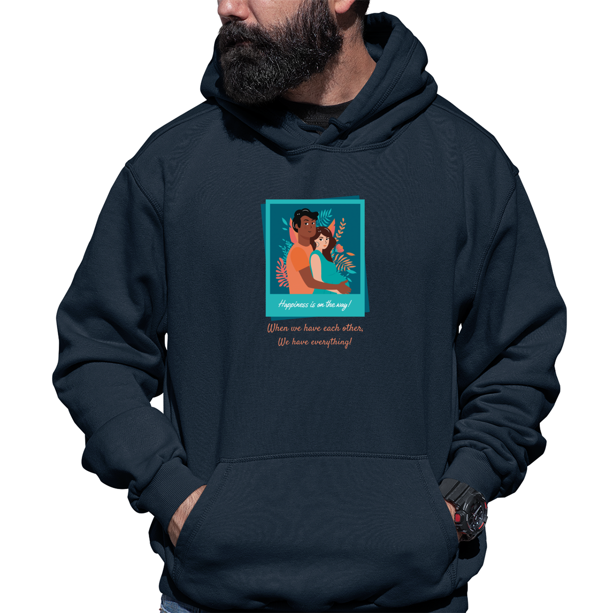 Happiness is on the way Unisex Hoodie | Navy