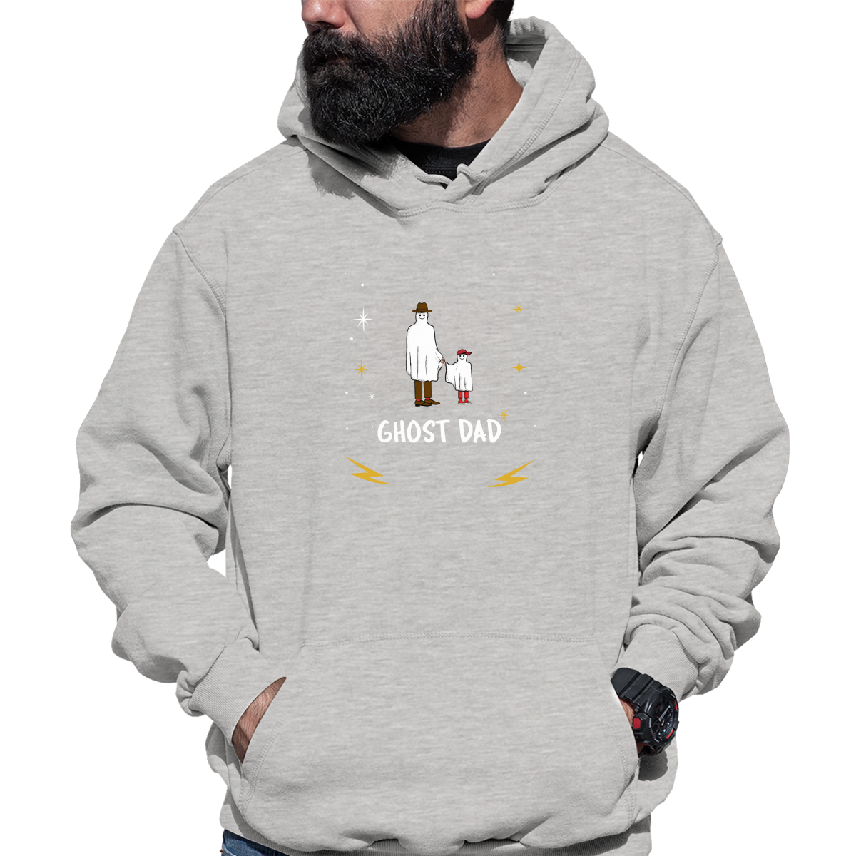 Ghost Dad Unisex Hoodie | Gray