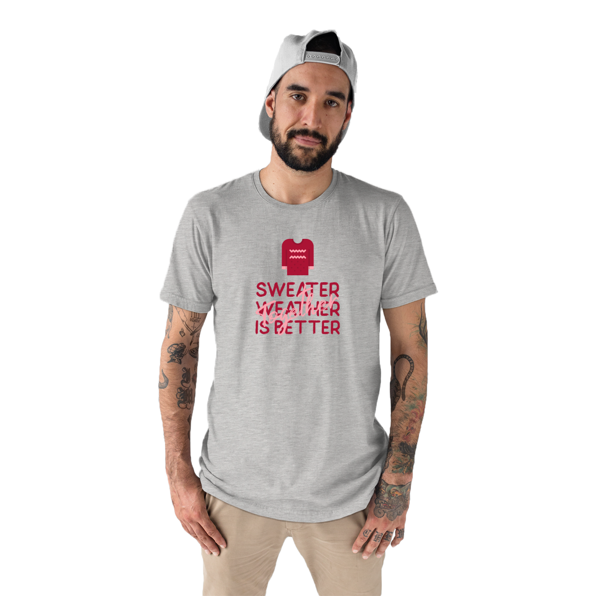Sweather Weather is Better Together Men's T-shirt | Gray