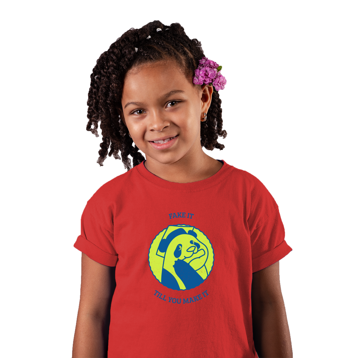Fake It Till You Make It Kids T-shirt | Red