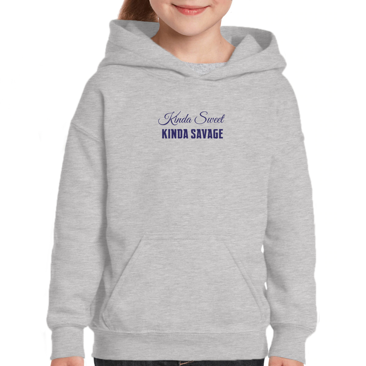 Kinda Sweet Kinda Savage Kids Hoodie | Gray
