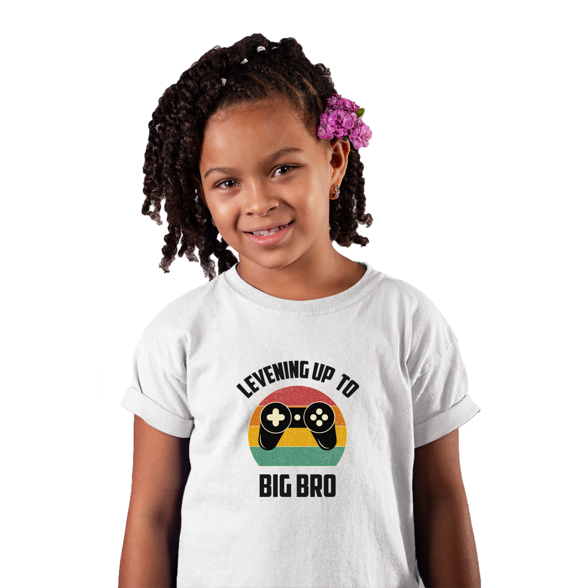 Leveling Up To Big Bro-2 Kids T-shirt | White
