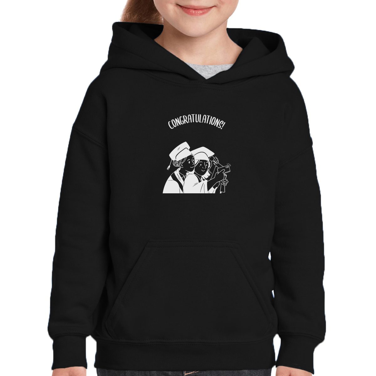 Happy Graduation Day Kids Hoodie | Black