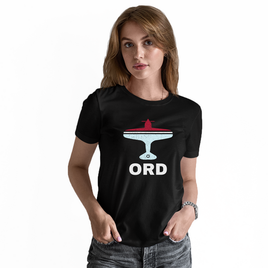 Fly Chicago ORD Airport Women's T-shirt | Black