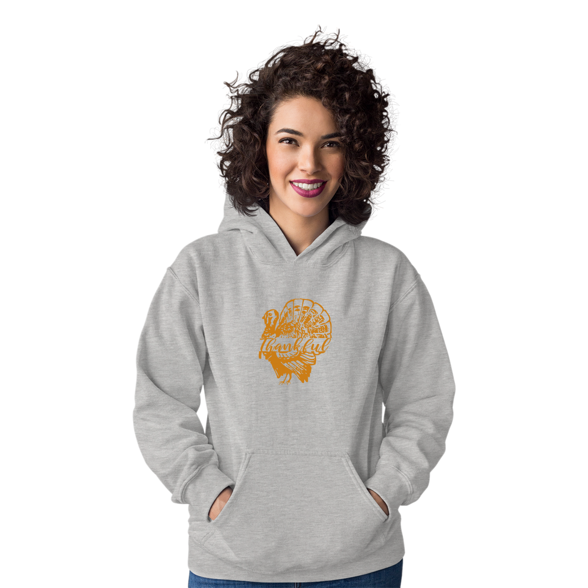 Thankful Turkey Unisex Hoodie | Gray