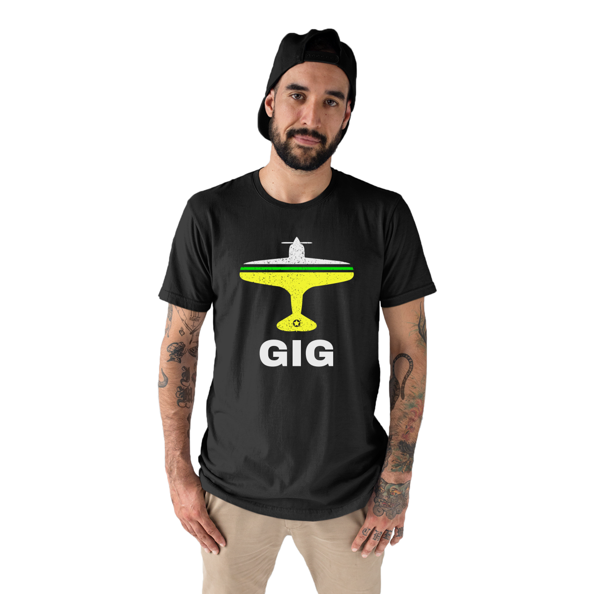 Fly Rio de Janerio GIG Airport Men's T-shirt | Black