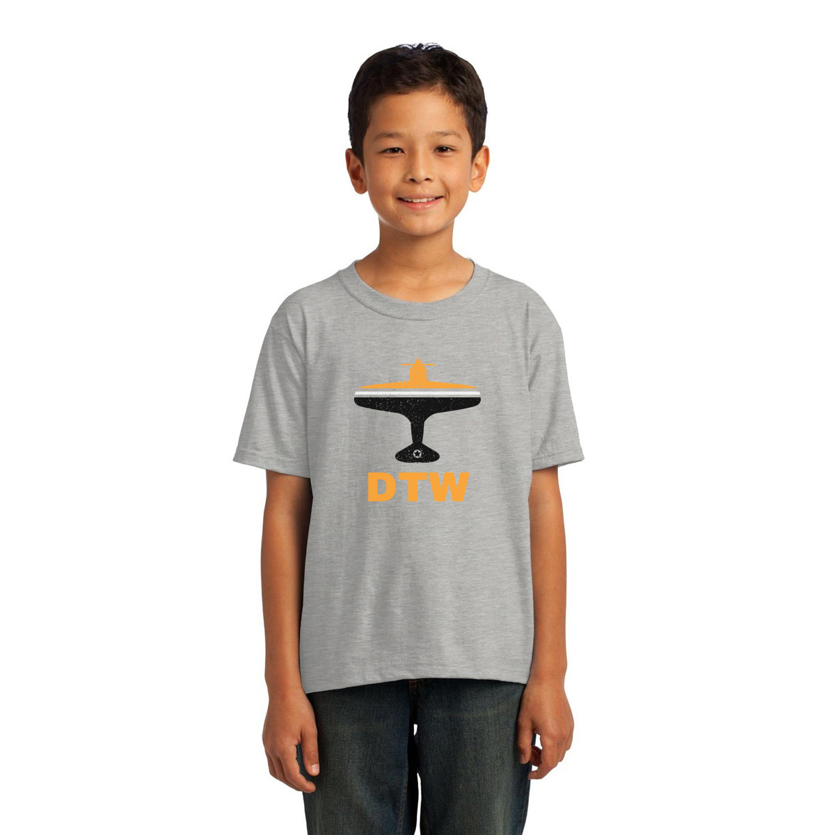 Fly Detrorit DTW Airport Kids T-shirt | Gray