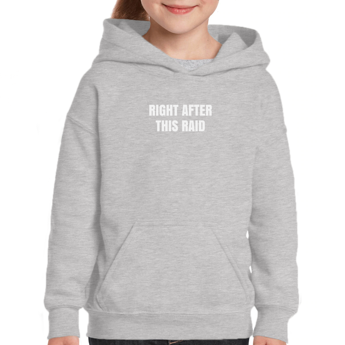 Right After This Raid Kids Hoodie | Gray