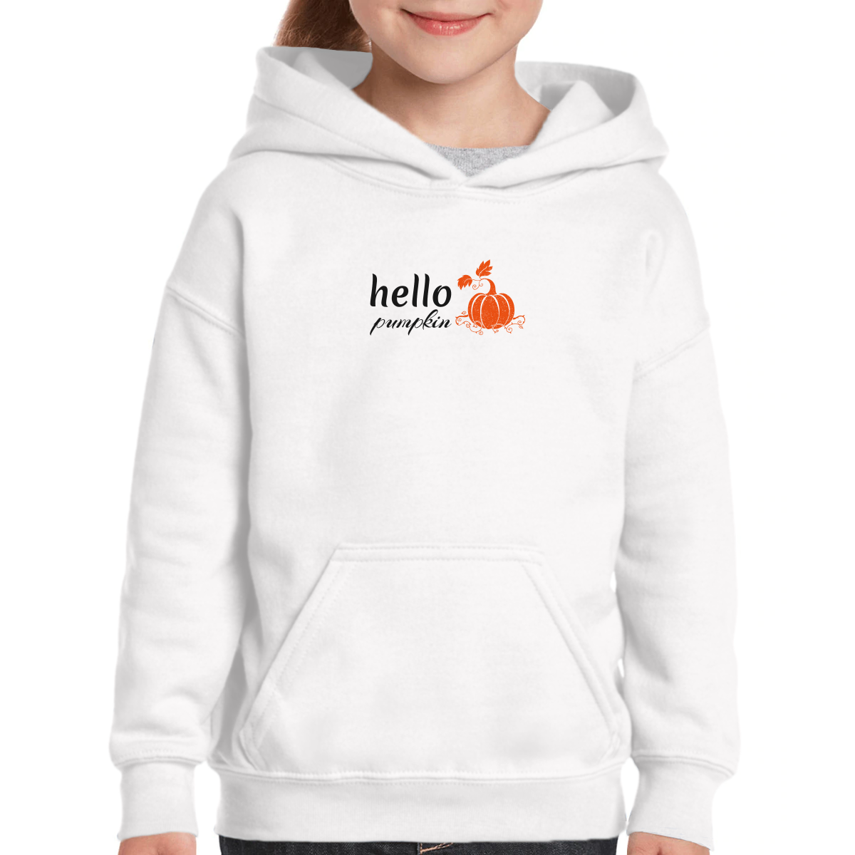 Hello Pumpkin Kids Hoodie | White