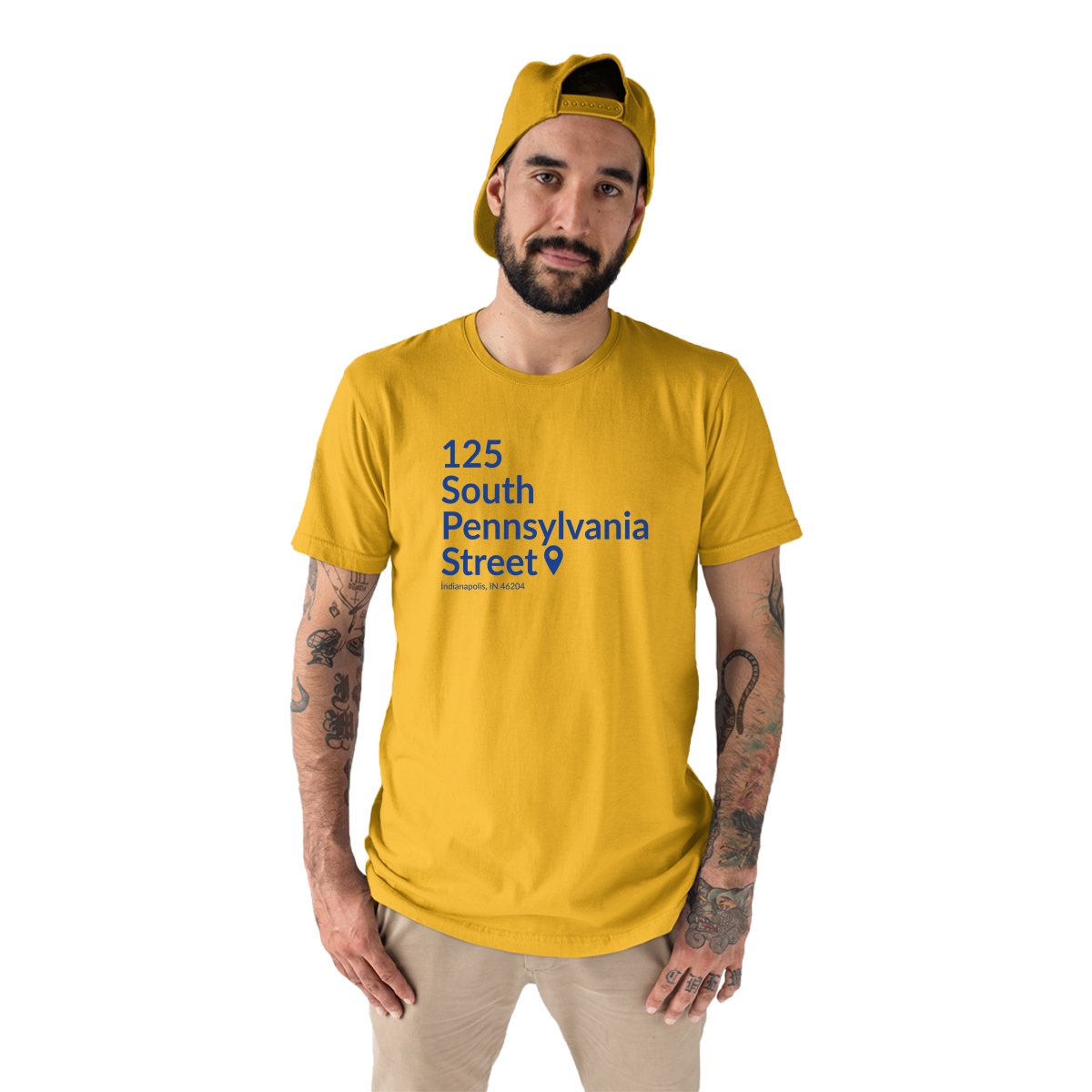Indiana Basketball Stadium  Men's T-shirt | Yellow