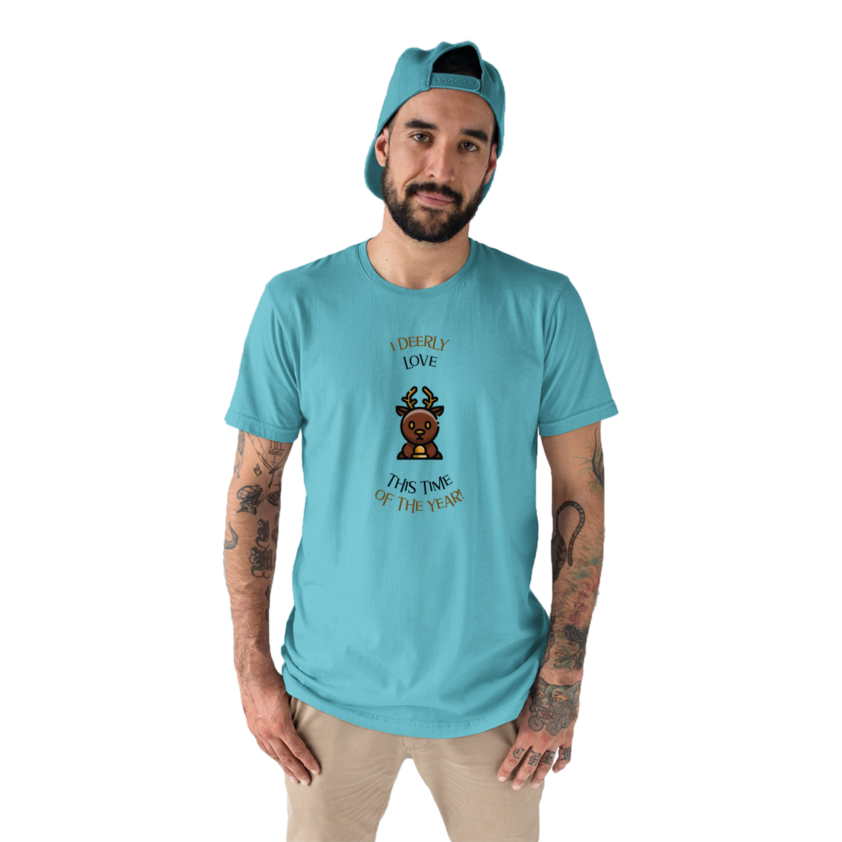 I Deerly Love This Time of the Year! Men's T-shirt | Turquoise