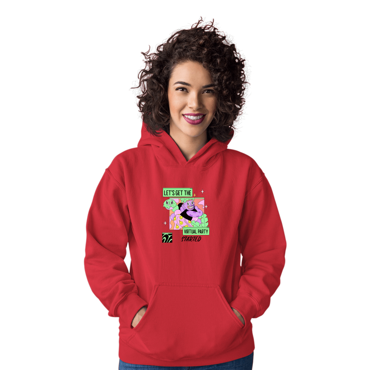 Let's get the virtual party started Unisex Hoodie | Red
