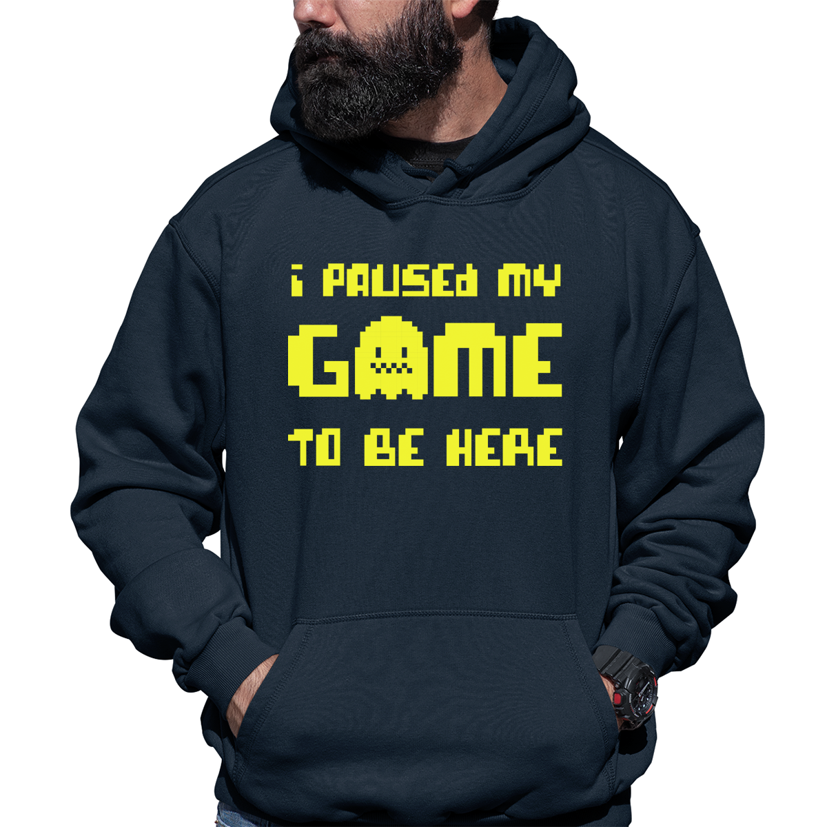 I Paused My Game To Be Here  Unisex Hoodie | Navy