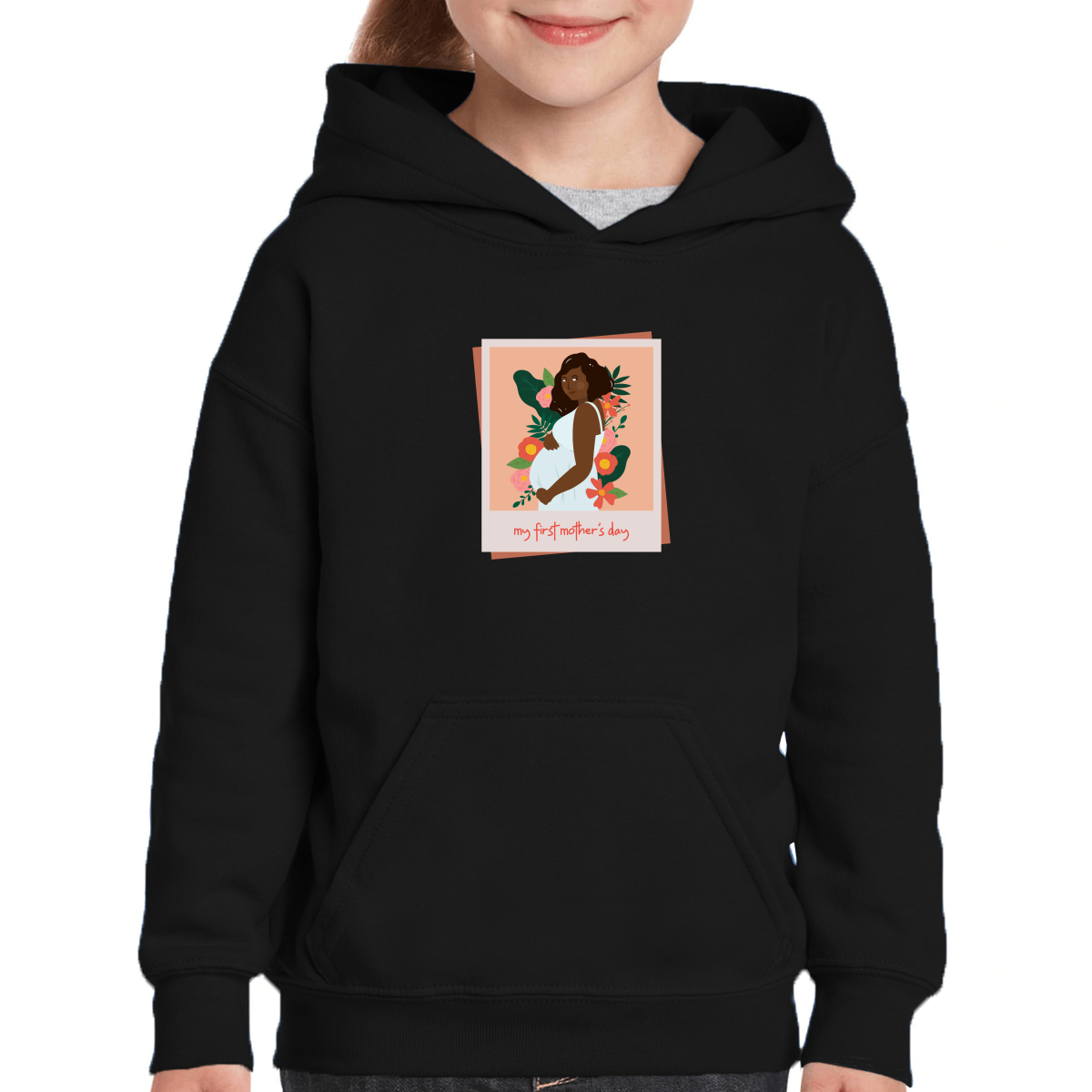 My First Mother's day Kids Hoodie | Black