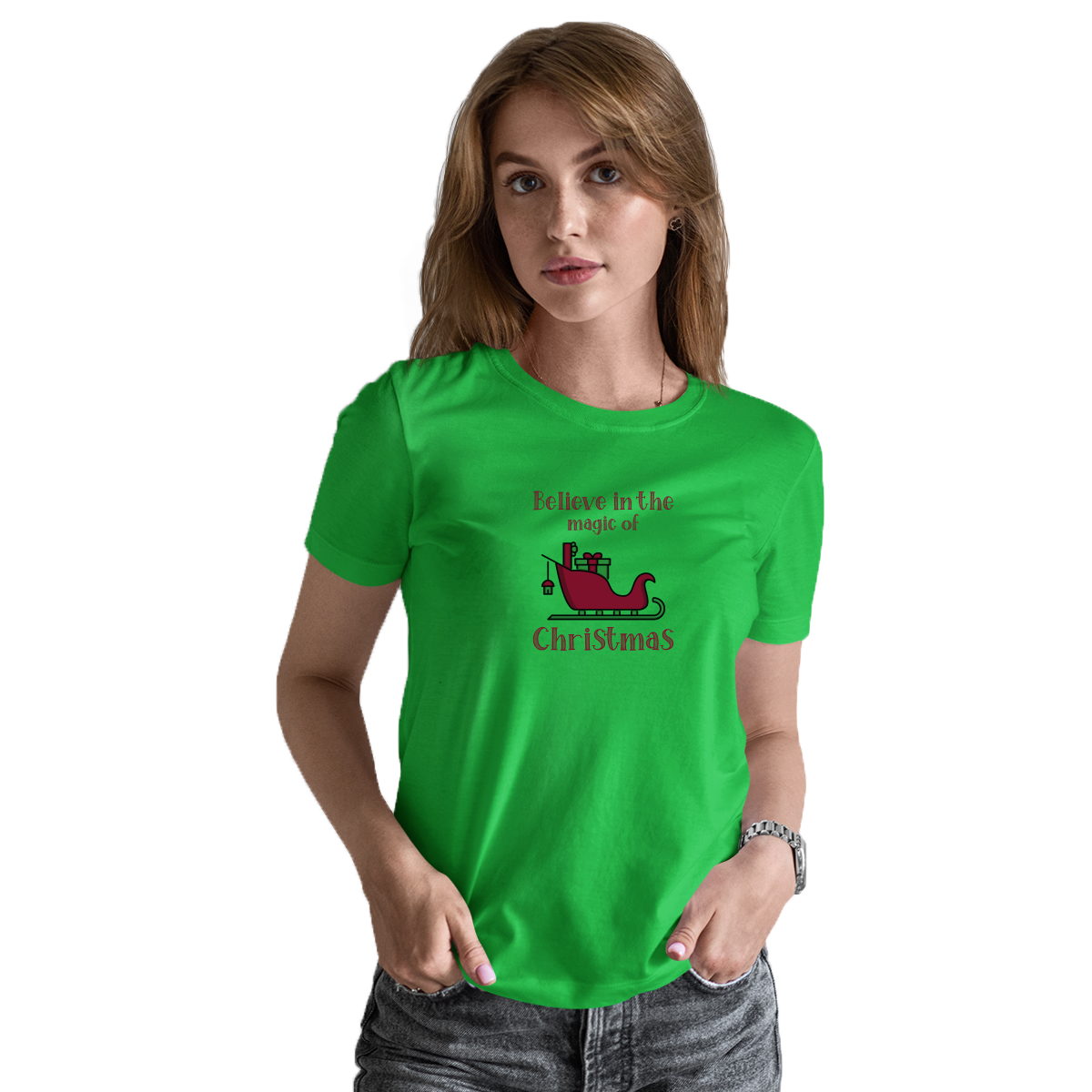 Believe in the Magic of Christmas Women's T-shirt | Green