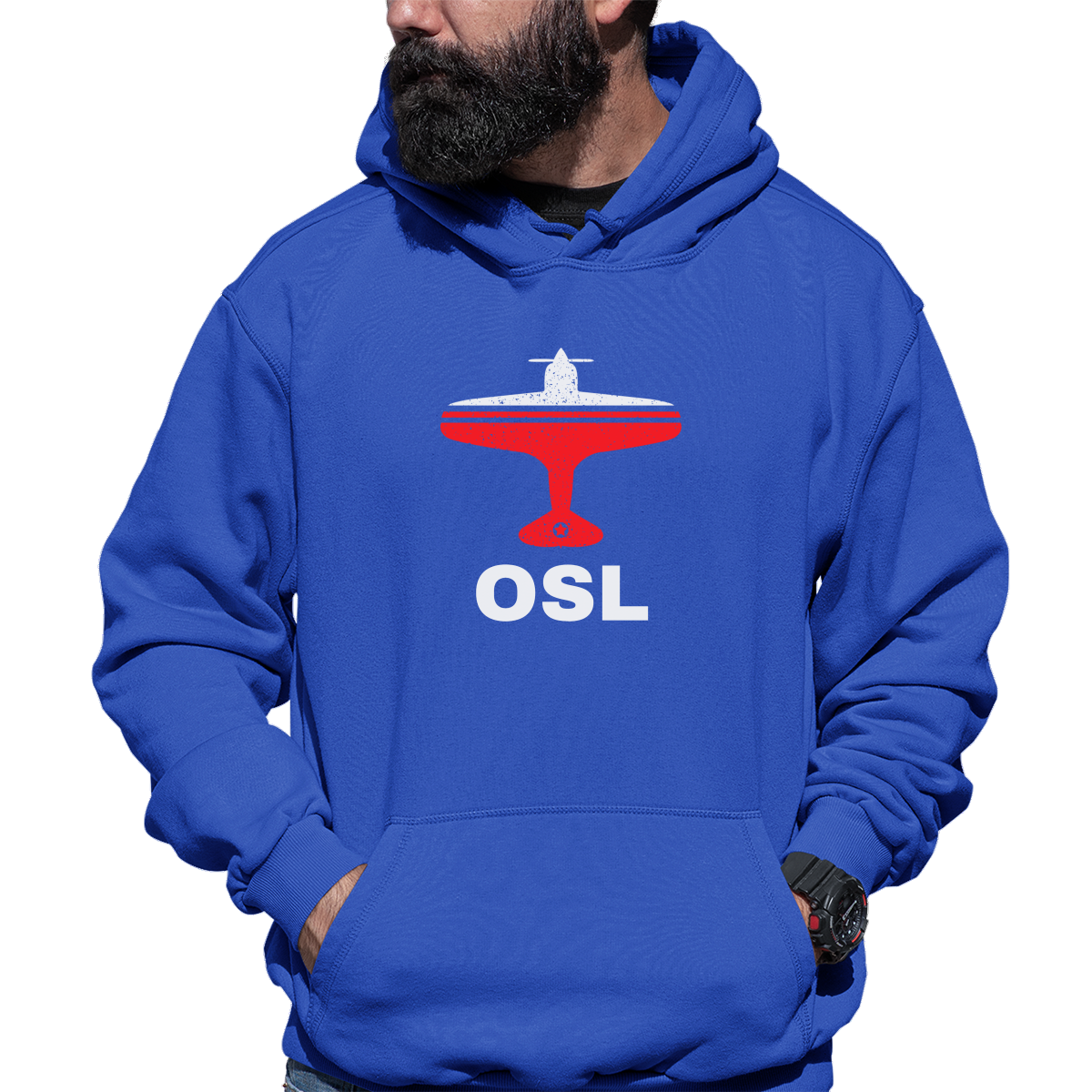 Fly Oslo OSL Airport  Unisex Hoodie | Blue