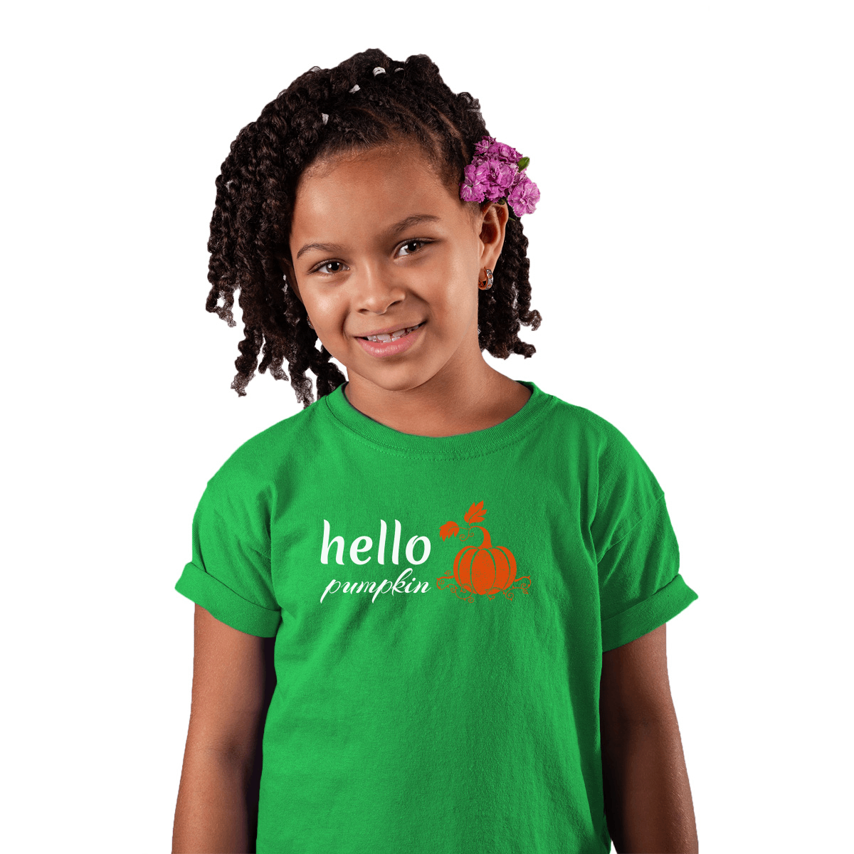 Hello Pumpkin Kids T-shirt | Green