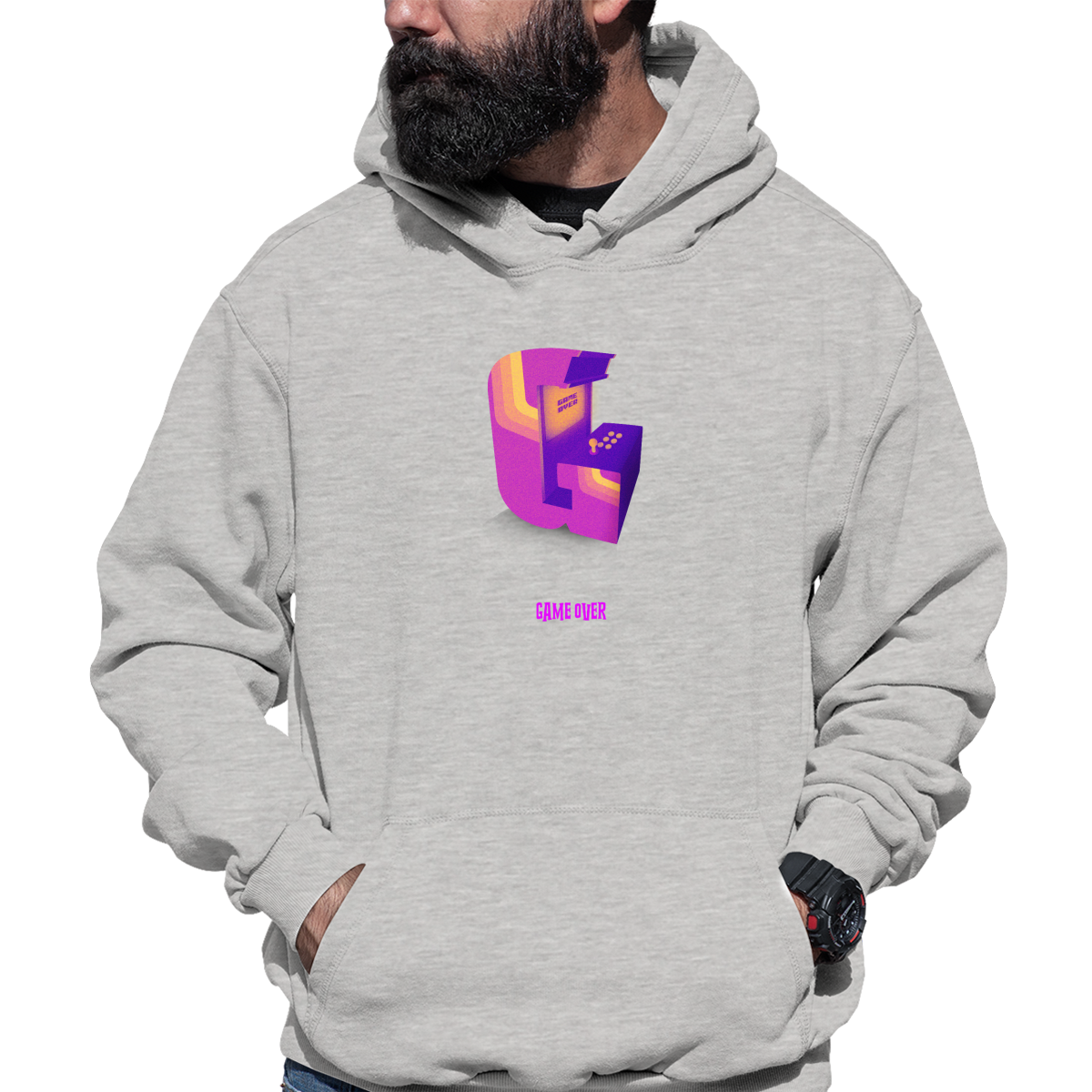 Game Over Unisex Hoodie | Gray