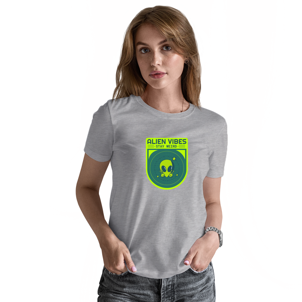 Alien Vibes Women's T-shirt | Gray