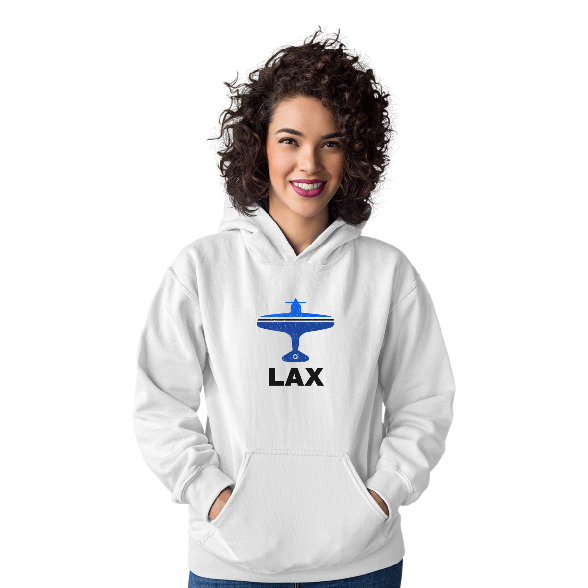 Fly Los  Angeles LAX Airport Unisex Hoodie | White