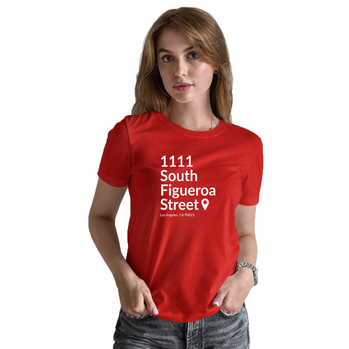 Los Angeles Basketball Stadium Women's T-shirt | Red