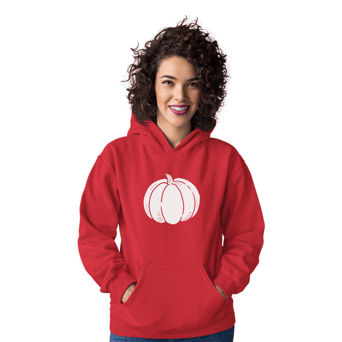 Pumpkin Pocket Unisex Hoodie | Red