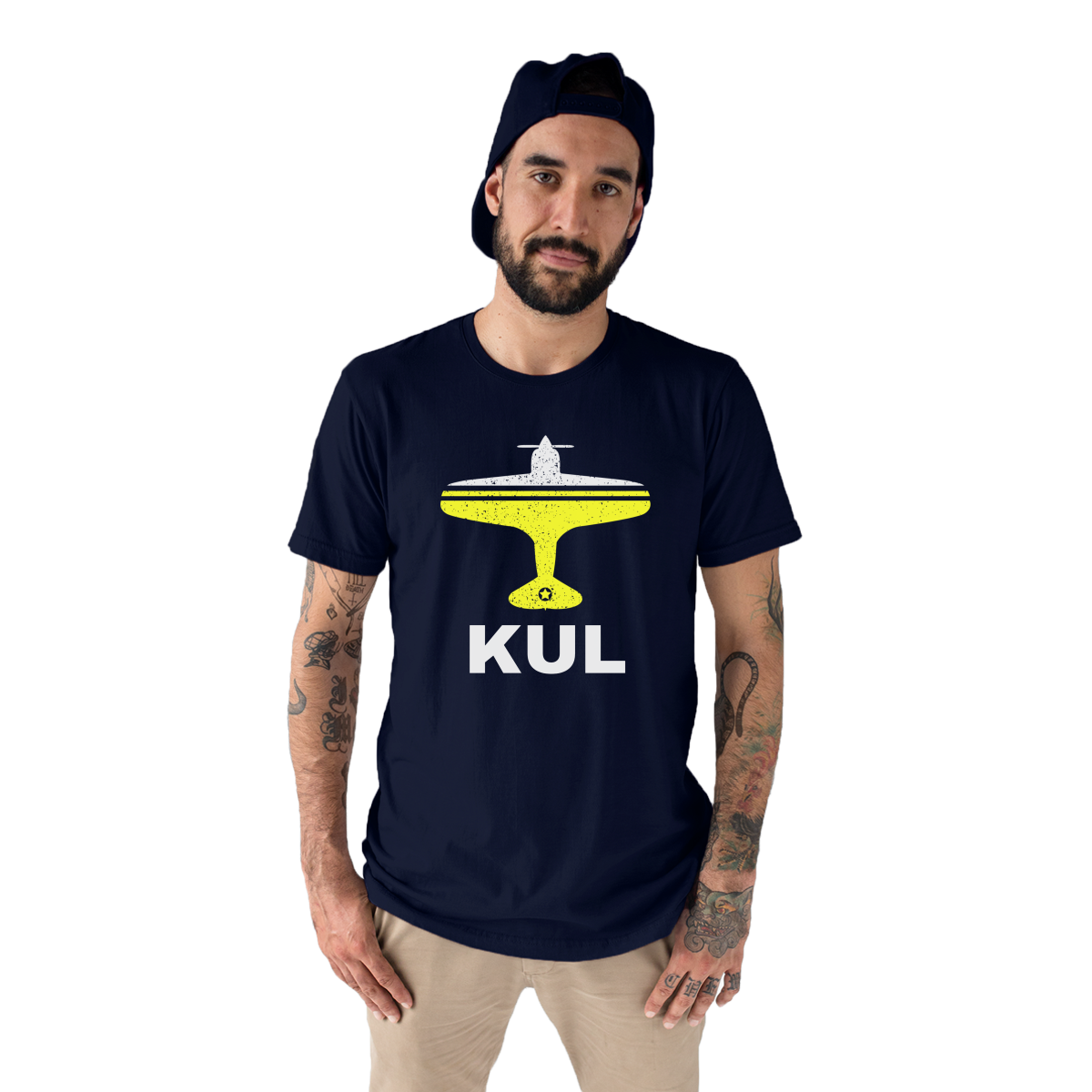 Fly Kuala Lumpur KUL Airport Men's T-shirt | Navy