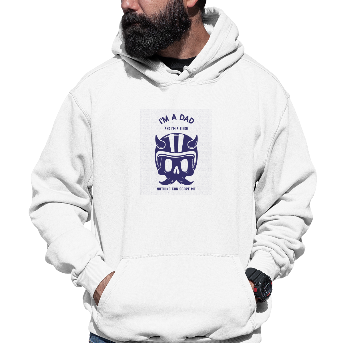 I'm a dad and a biker Unisex Hoodie | White